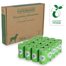 Lade das Bild in den Galerie-Viewer, Hundekotbeutel / Poop Bag für Hunde 300 Stück | Kompostierbar | Biologisch abbaubar | 20 Rollen à 15 Beutel